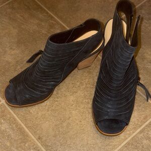 Paul Green Black Peep-Toe Heeled Boots